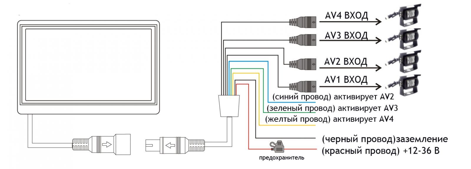 Схема включения монитора