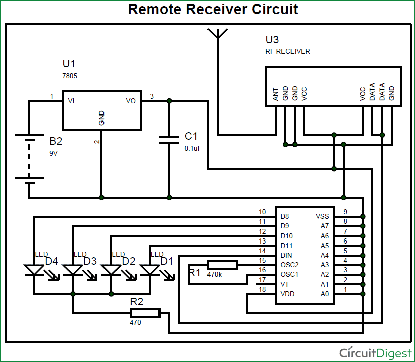 RF remote receiver circuit diagram