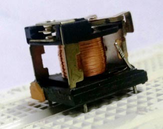 Picture of internal mechanical parts of relay