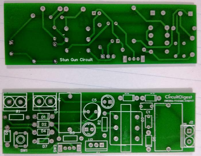 stun gun circuit PCBs from easyeda