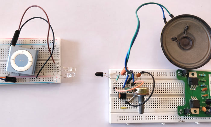 IR based Audio Circuit in action