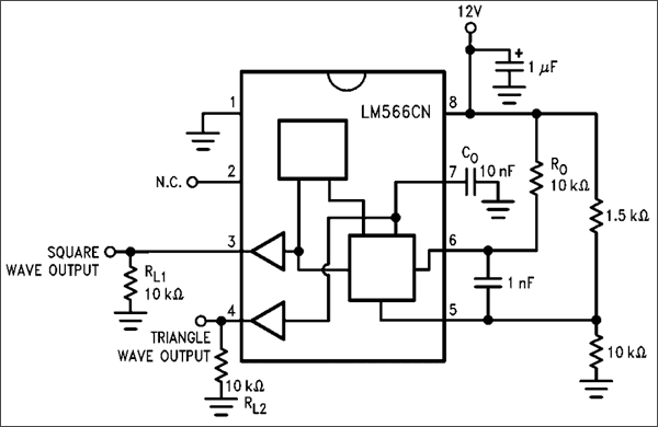 Sample Circuit diagram of LM566