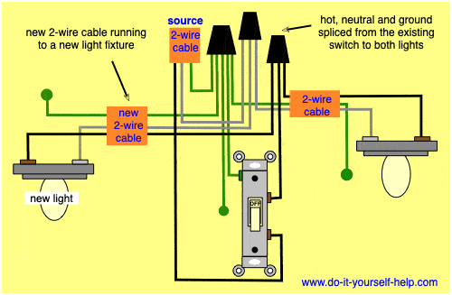 wiring diagram to add a new light to an existing switch