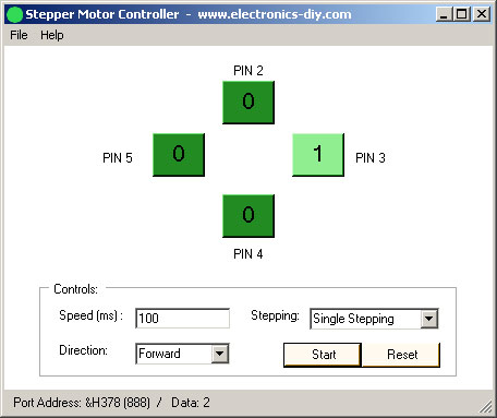 Stepper Motor Controller with Parallel Port