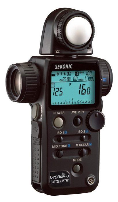 Photo of a sekonic L-308S-U Flashmate Light Meter. HOw to use a light meter