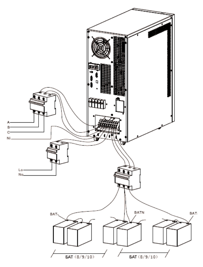 Как правильно подключить ибп. Схема включения источника бесперебойного питания в сеть. Схема подключения аккумуляторных батарей к ИБП. Схема подключения АКБ К ИБП. Подключение аккумуляторов к ИБП схема подключения.