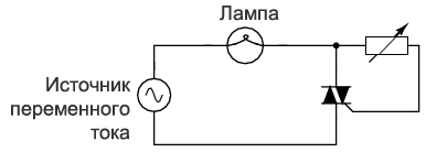 Схема с соединенными управляющим электродом и основным выводом 2 работает