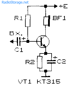 Схема однотранзисторного УНЧ с цепочкой частотнозависимой отрицательной обратной связи