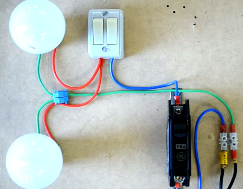 Как подключить двойной выключатель на две лампочки схемы  советы по подключению