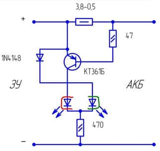 Принципиальная схема контроллера заряда АКБ