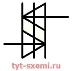 Обозначение диодного симметричного тиристора на схеме